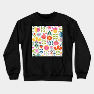 Happy Scandinavian Flowers Crewneck Sweatshirt